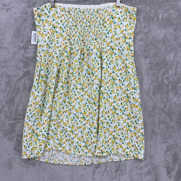 Old Navy Tall Fit & Flare Linen Blend Strapless Mini Dress Floral - Picture 6 of 15